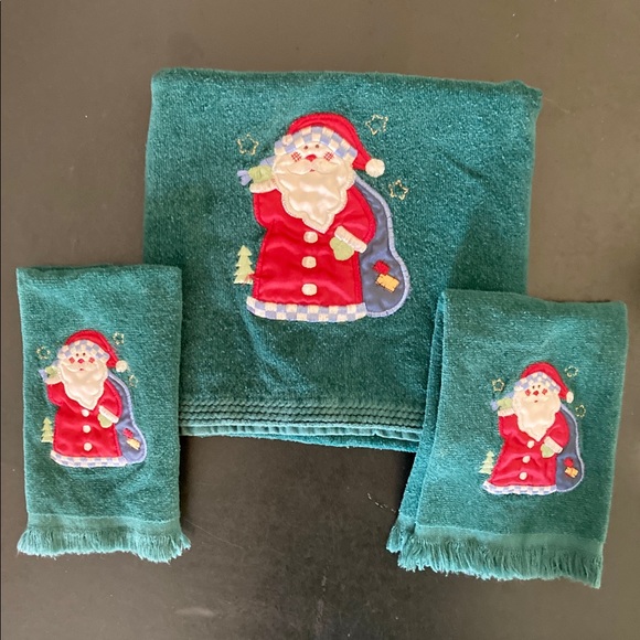 3 Pc. Embroidered Santa Bath Towel Set. - Picture 12 of 12